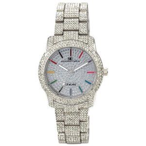 38mm Montres Carlo Fashion Simulate Diamond Silver Women Luxury Dress Watch